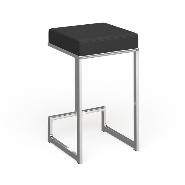 Silver Orchid Dennes Metal Counter Height Stool， Black