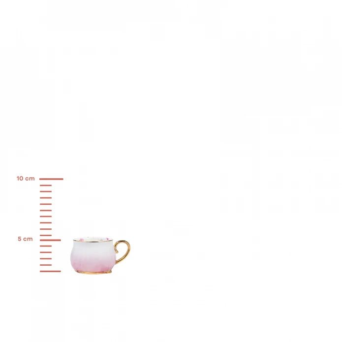 Karaca Pink Garden Set Of 6 Coffee Cups 153.03.06.1467