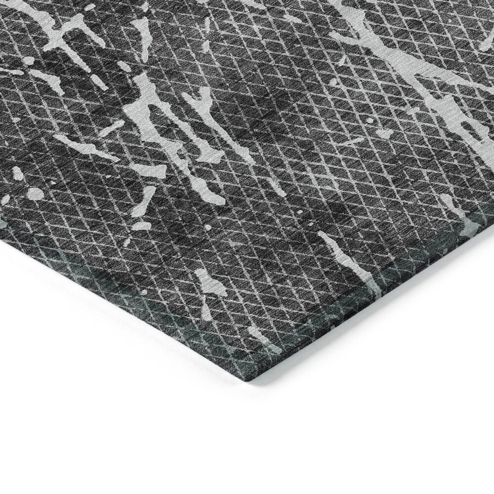 Machine Washable Indoor/ Outdoor Chantille Contemporary Crackle Rug