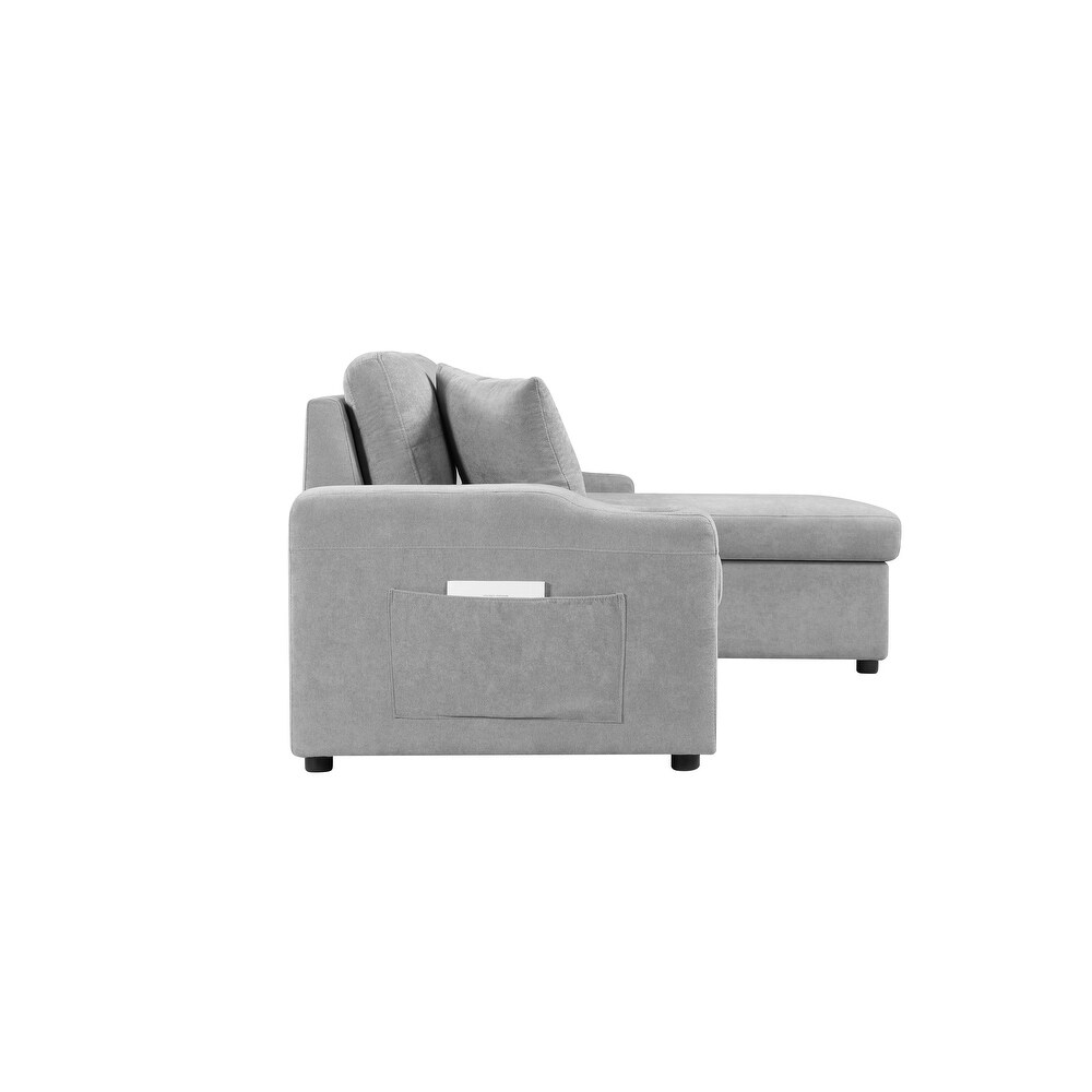 Right facing Sectional Sofa with Footrest  Convertible Corner Sofa with Armrest Storage