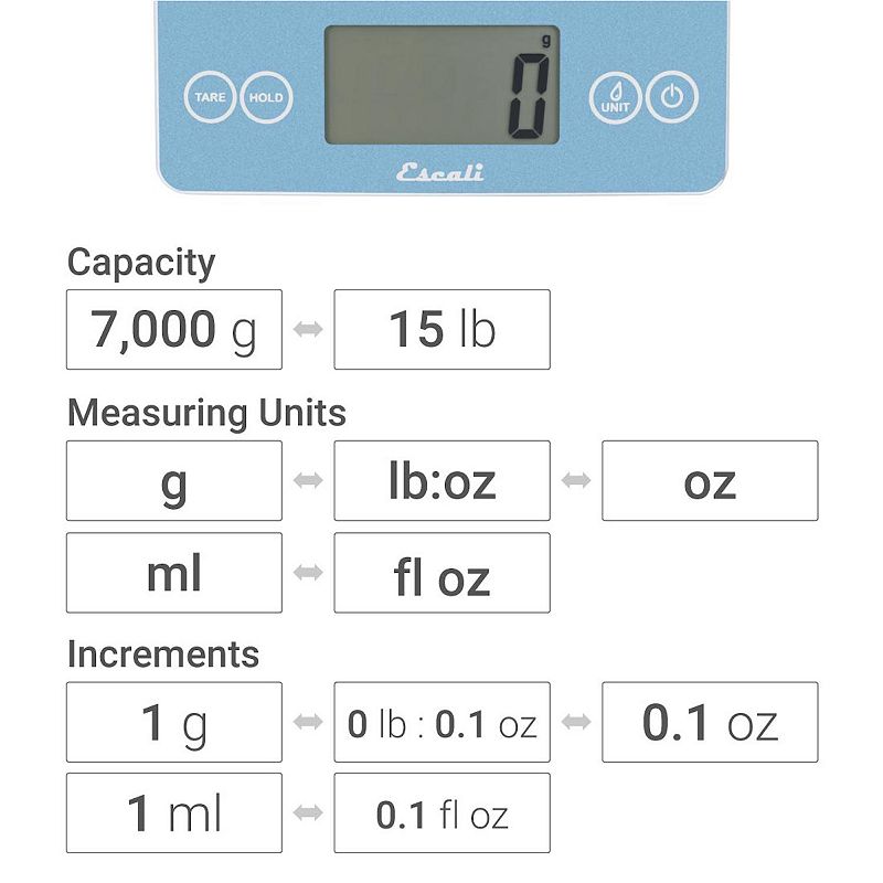 Escali Arti Metallic Glass Kitchen Scale