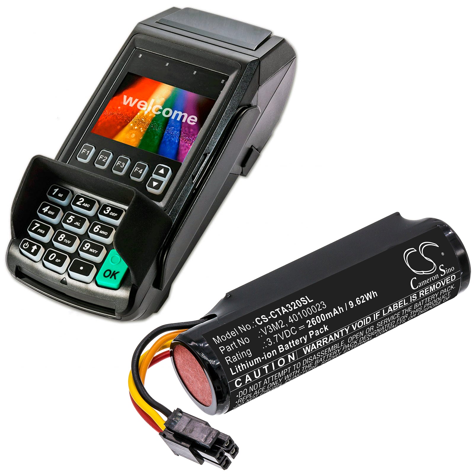 Castles Vega 3000 2600mAh Replacement Battery BatteryClerkcom Payment Terminal