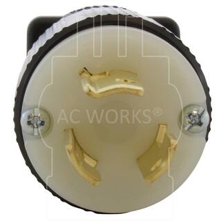 AC WORKS NEMA L6-15P 15 Amp 250-Volt 3-Prong Locking Male Plug ASL615P