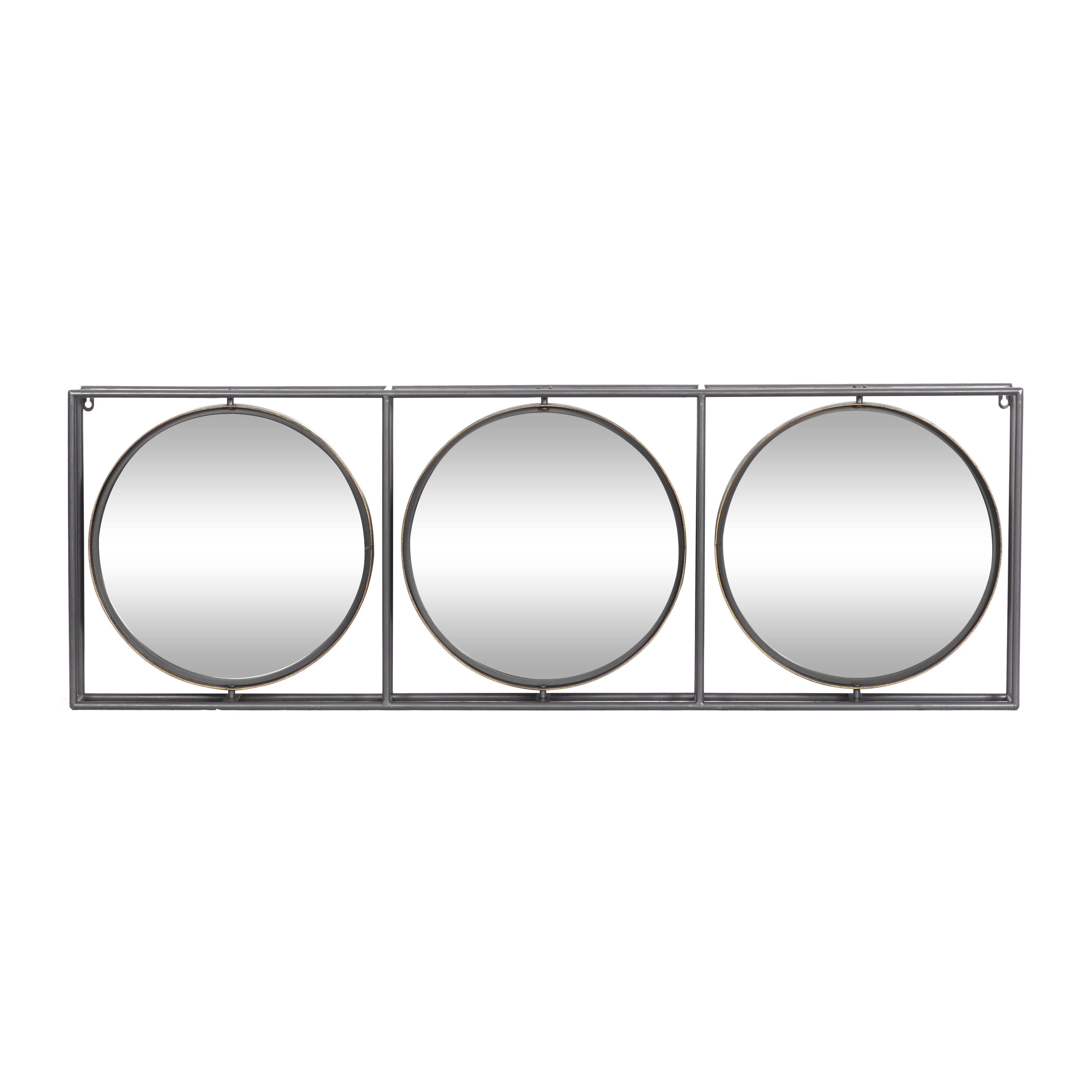 Grey Metal Modern Wall Mirror 52quot x 18quot