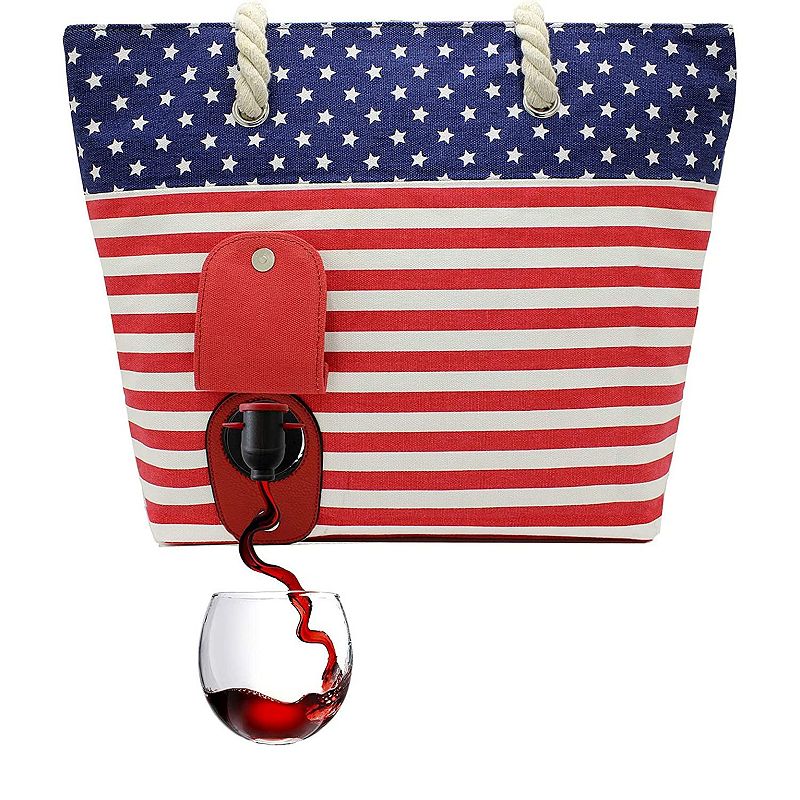 Canvas Tote Bag with Hidden Spout and Dispenser Flask for Drink Lovers that Holds and Pours 50oz of a Beverage