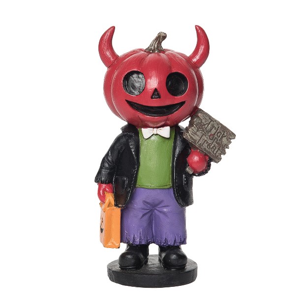 Gallerie Ii Kid With Devil Pumpkin Head Halloween Figure