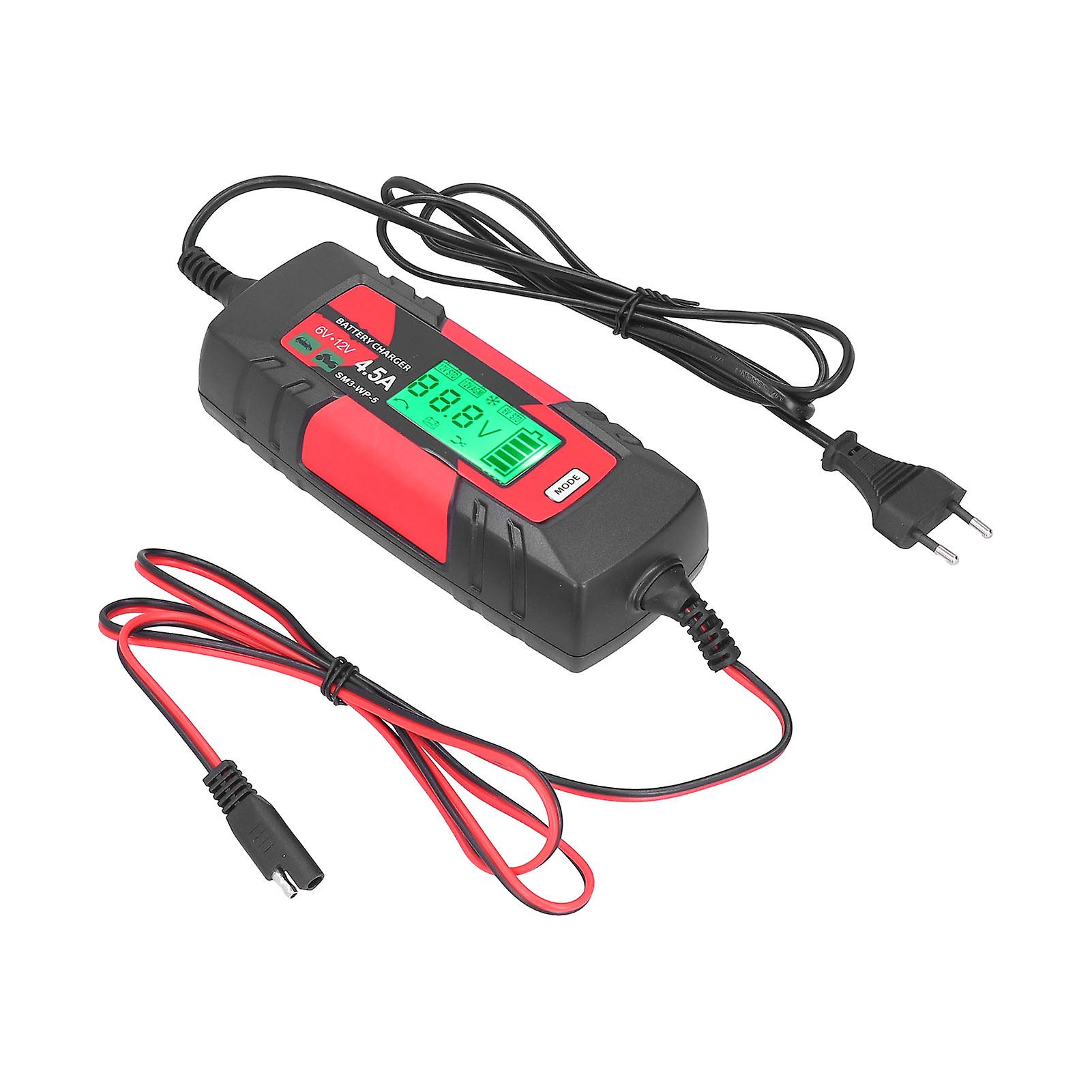 6v 12v Car Battery Charger Intelligent Automatic Batteries Maintainer With Lcd Display Sm3wp5eu Plug 220-240v