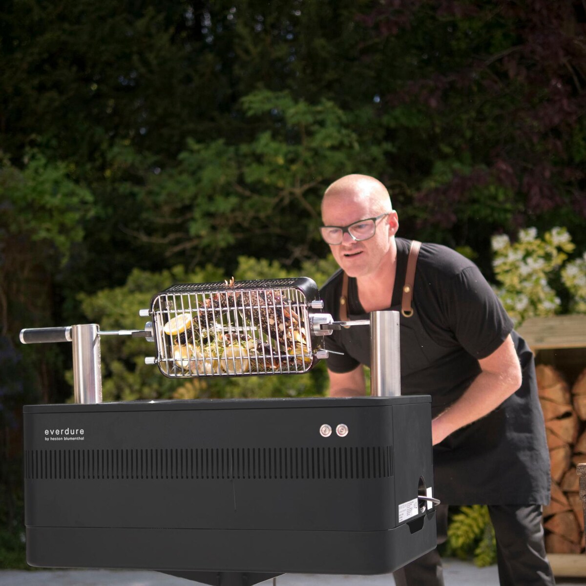 Everdure FUSION 29-Inch Charcoal Grill With Rotisserie and Electronic Ignition