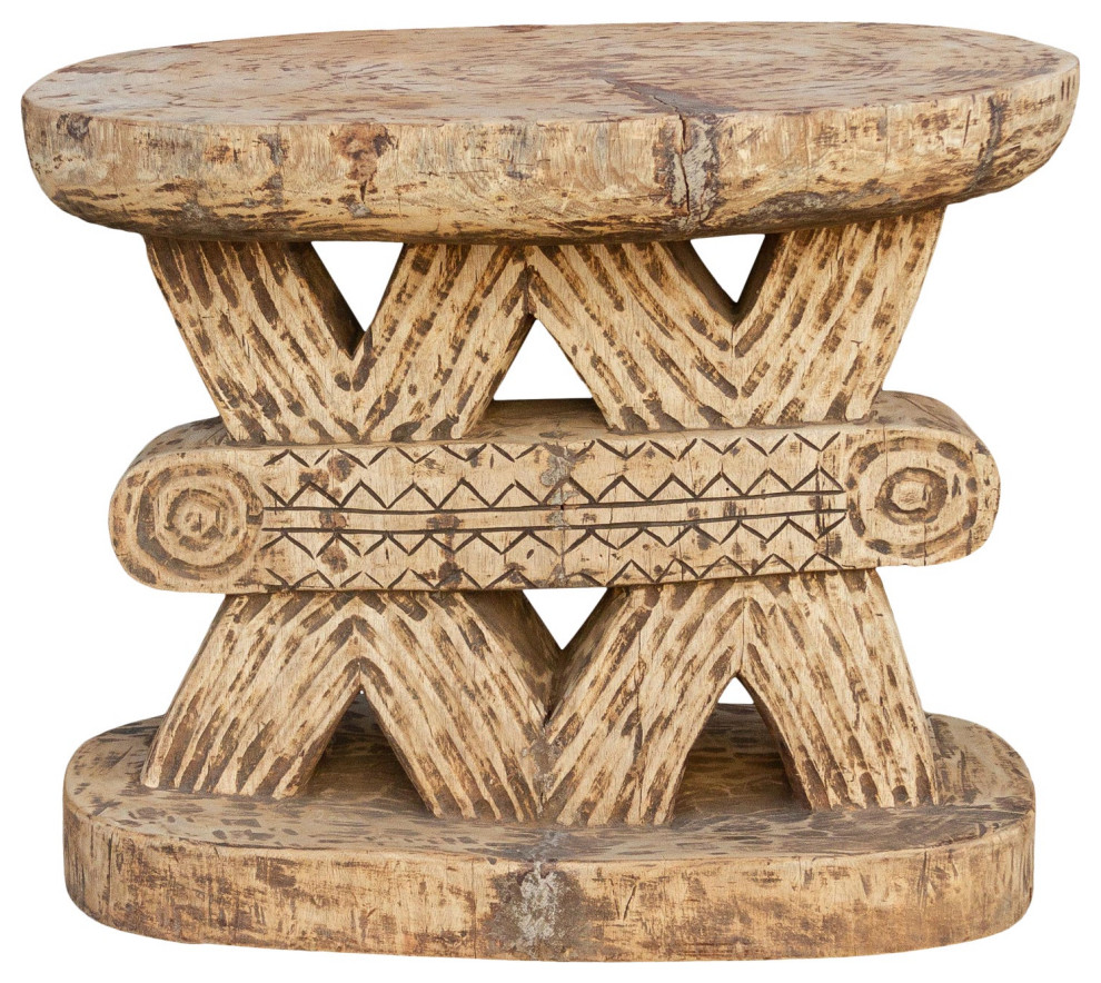 Rare Oversize Oxidize Wood Ashanti Table   Southwestern   Side Tables And End Tables   by De cor  Houzz