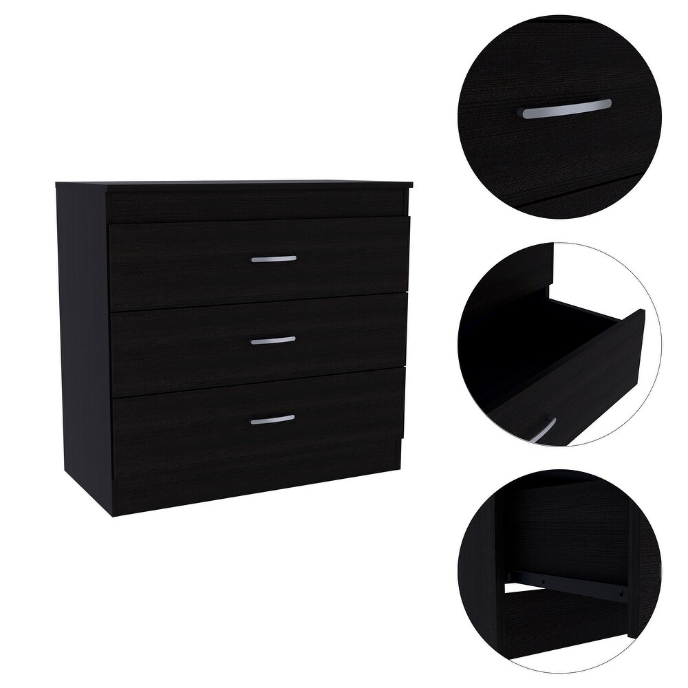 Minimalist Style 3 Drawer Rectangle Dresser  Modern Storage Organizer Dresser  Accent Chests of Drawers for Living Room Bedroom