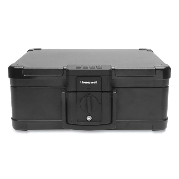 Honeywell Fire and Waterproof Safe with Touchpad Lock， 15.9 x 13.1 x 6.7， 0.24 cu ft， Black