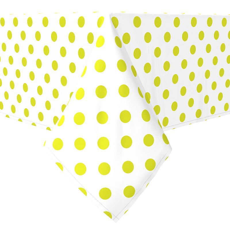 Square Tablecloth， 100% Cotton， 60x60， Lime Polka Dots