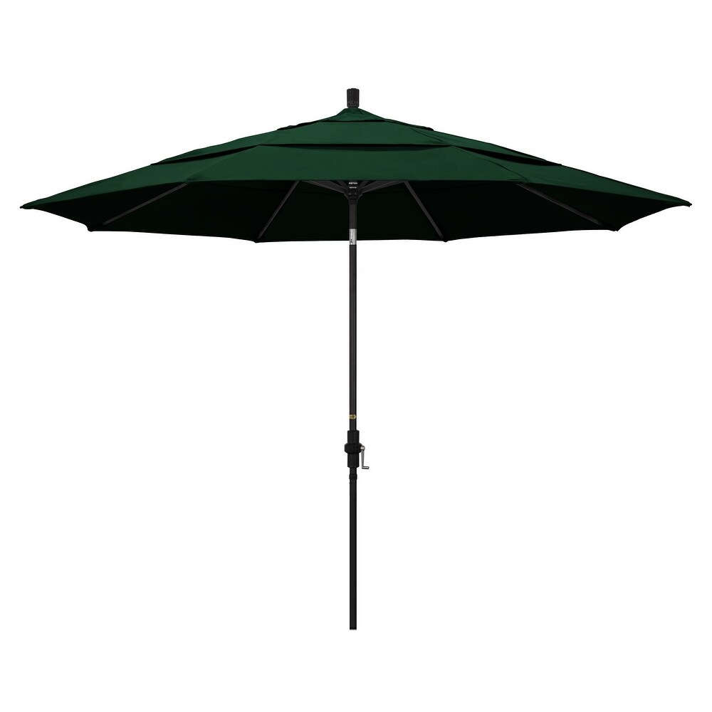 California Umbrella 11 Foot Round Aluminum  Crank Open Collar Tilt Patio Umbrella  Sunbrella Fabric