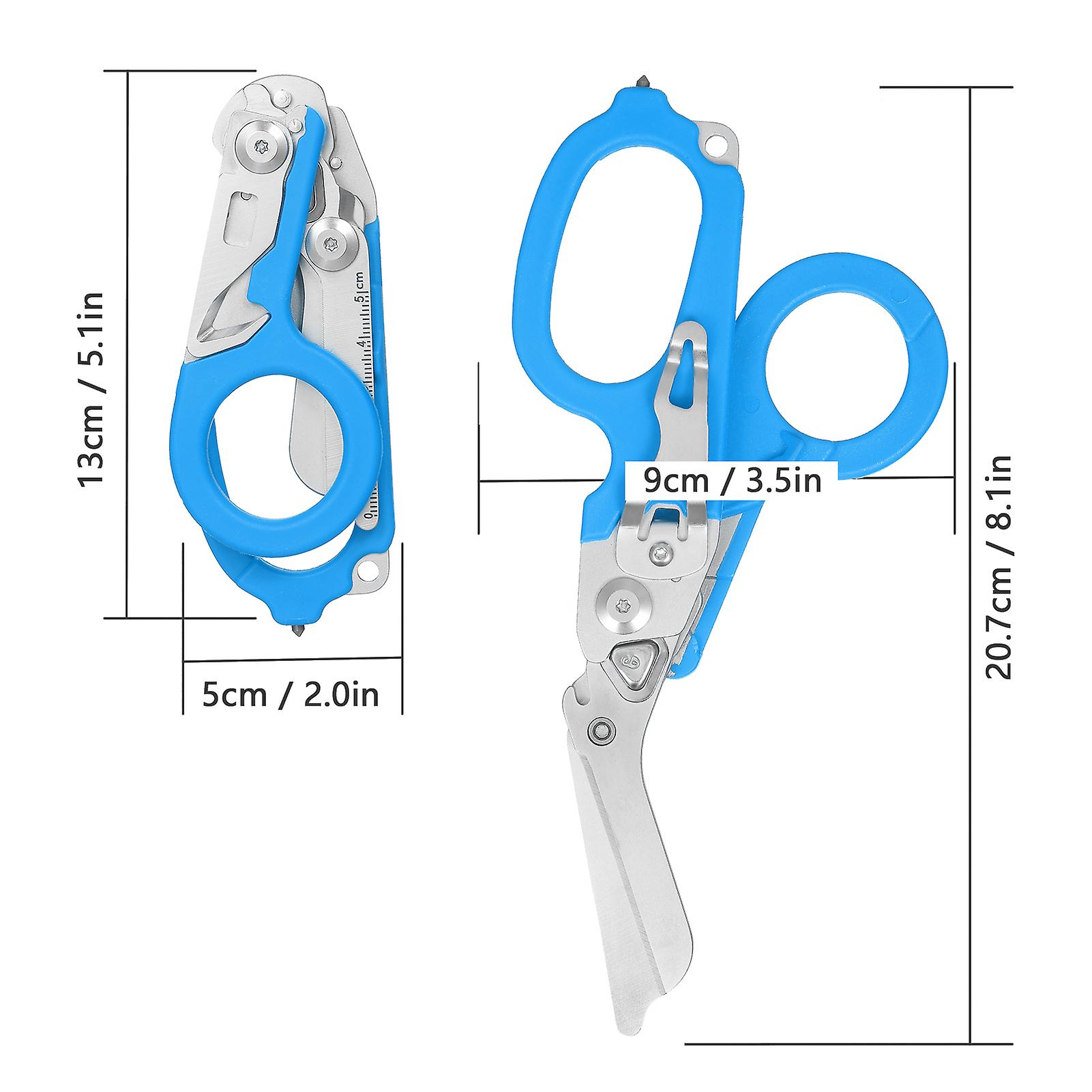 Multitool Scissors Folding 6 In 1 Multifunction Scissors Emergency Response Shears Outdoor Survival Home Repair Carbide Glass Breaker Oxygen Tank Wren