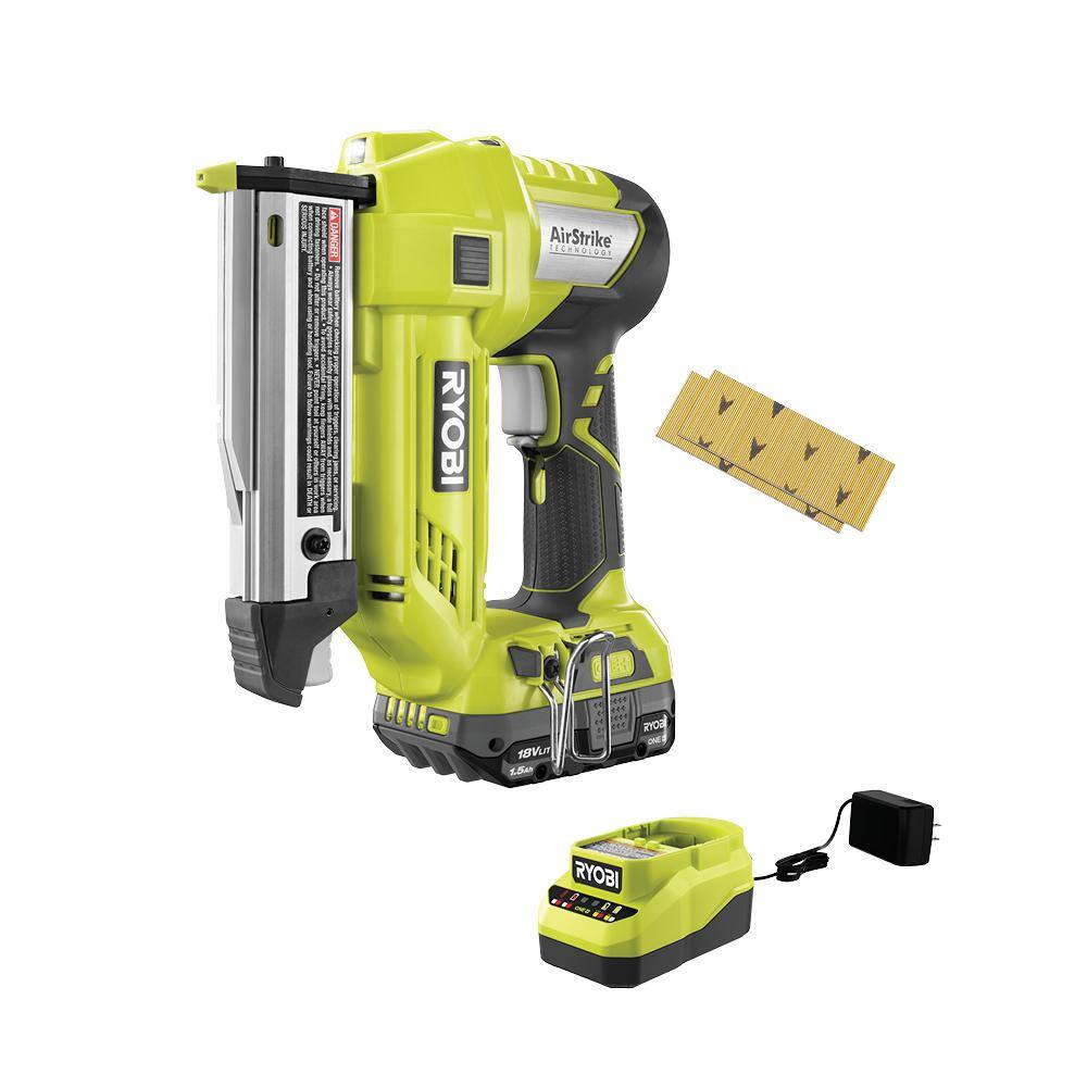 RYOBI ONE+ 18V Cordless AirStrike 23-Gauge 1-38 in. Headless Pin Nailer Kit with 2.0 Ah Battery and Charger P318K1N