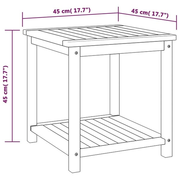 Side Table Solid Acacia Wood 17.7