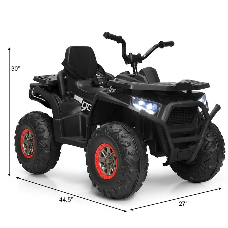 12V Kids Ride-On Electric ATV 4-Wheeler Quad Car Toy with MP3 & LED Lights