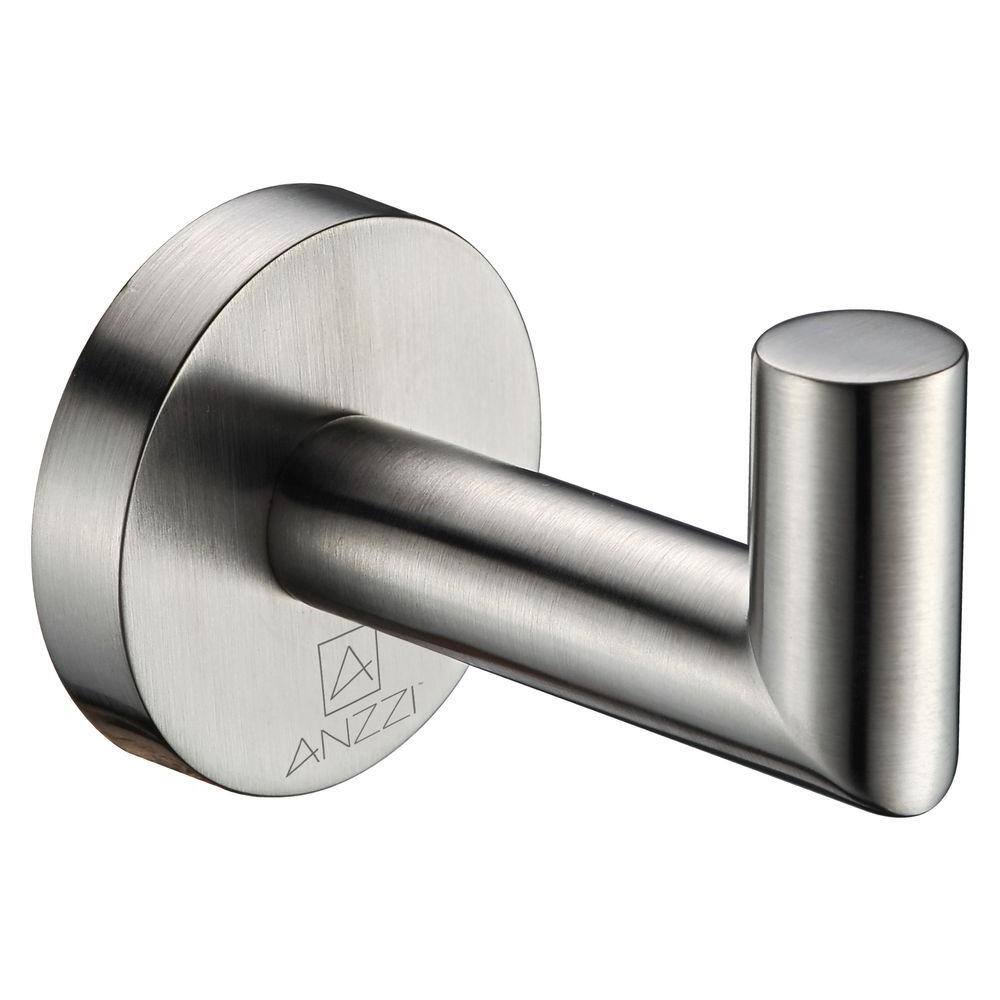 ANZZI Caster 2 Series Single Robe Hook in Brushed Nickel AC-AZ008BN