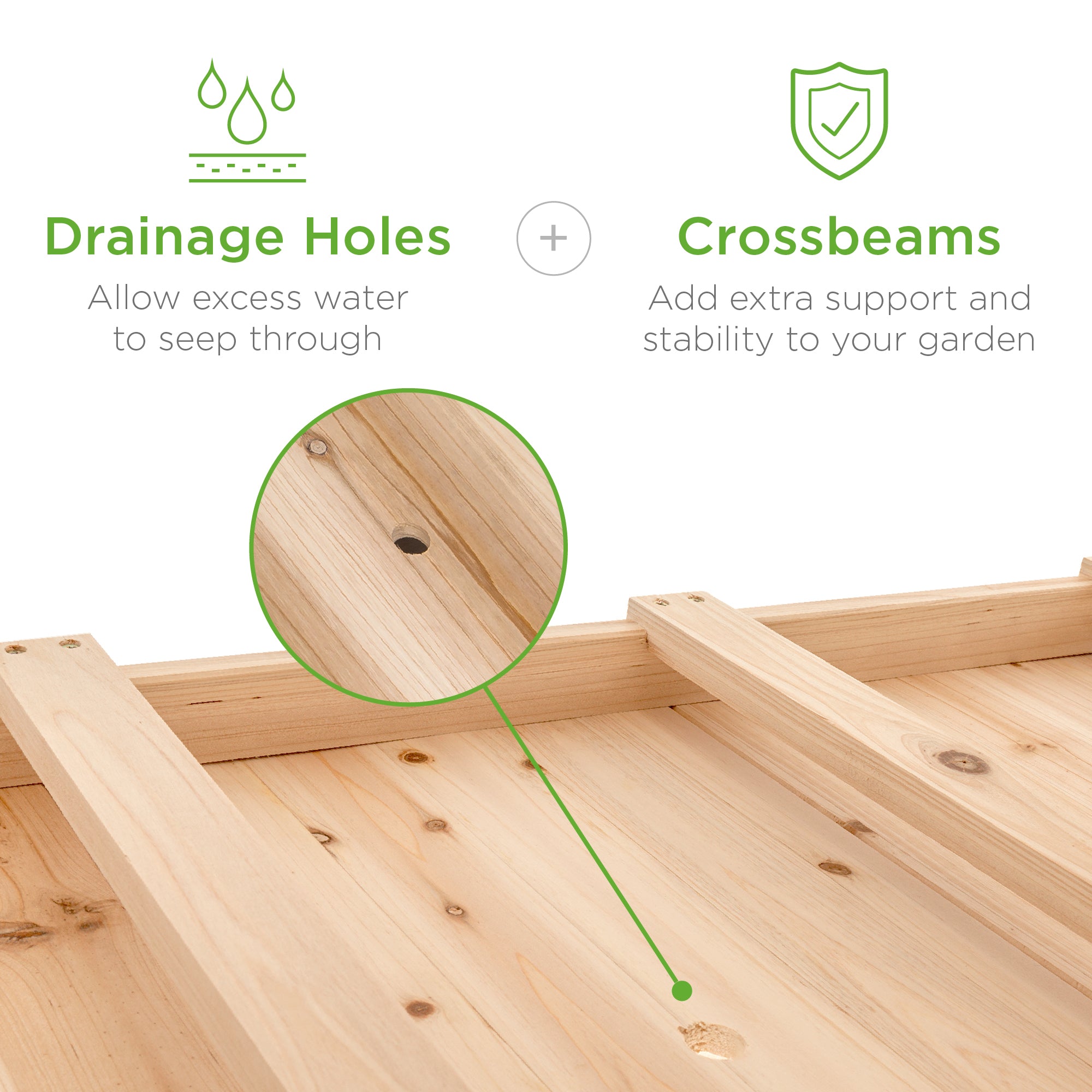 Best Choice Products Raised Garden Bed 48x24x32in Wood Mobile Elevated Planter w/ Wheel Locks, Shelf, Liner - Natural