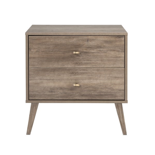 Milo Mid Century Modern 2-drawer Nightstand - - 28111225