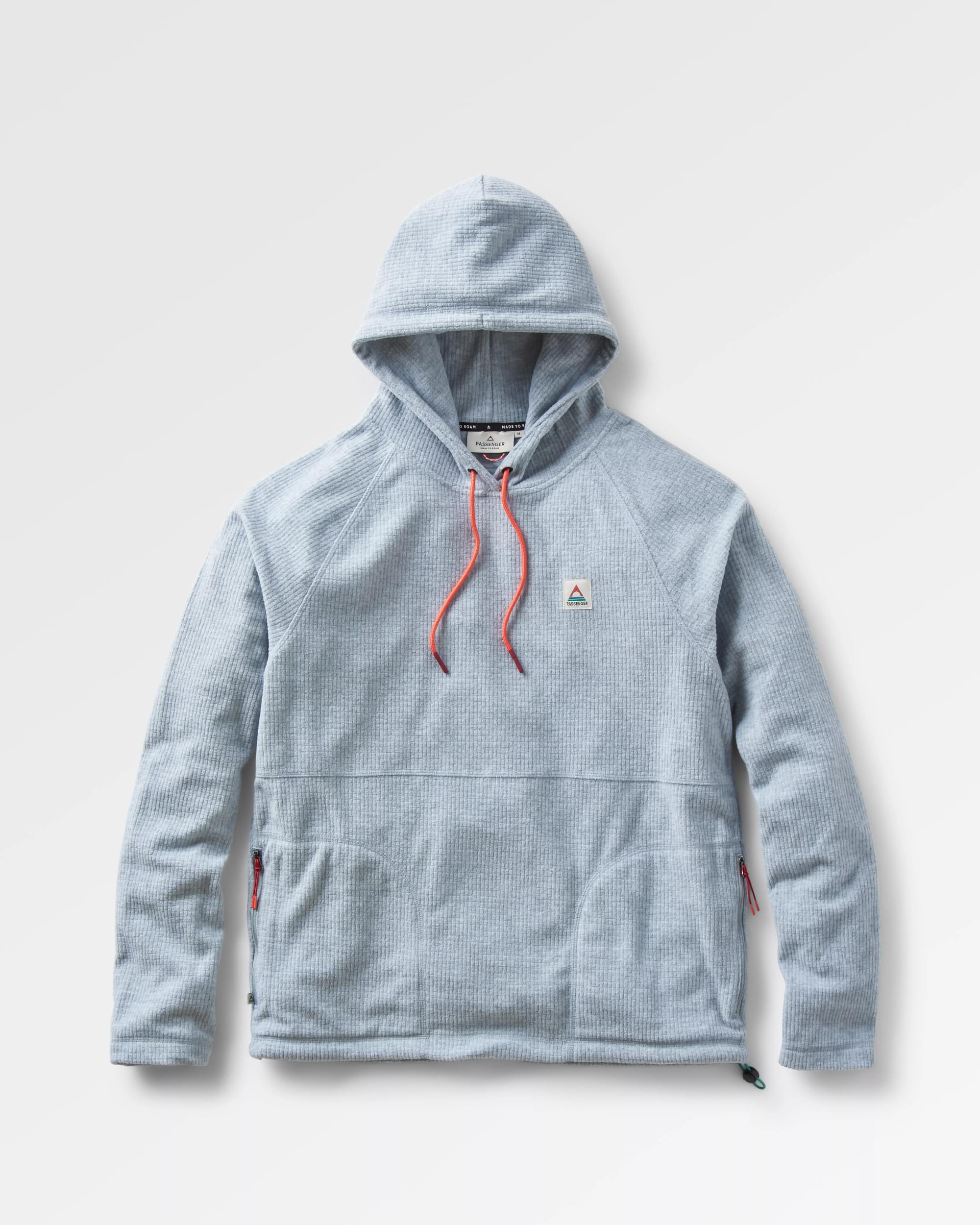 Point Recycled Grid Polar Fleece Hoodie - Grey Marl