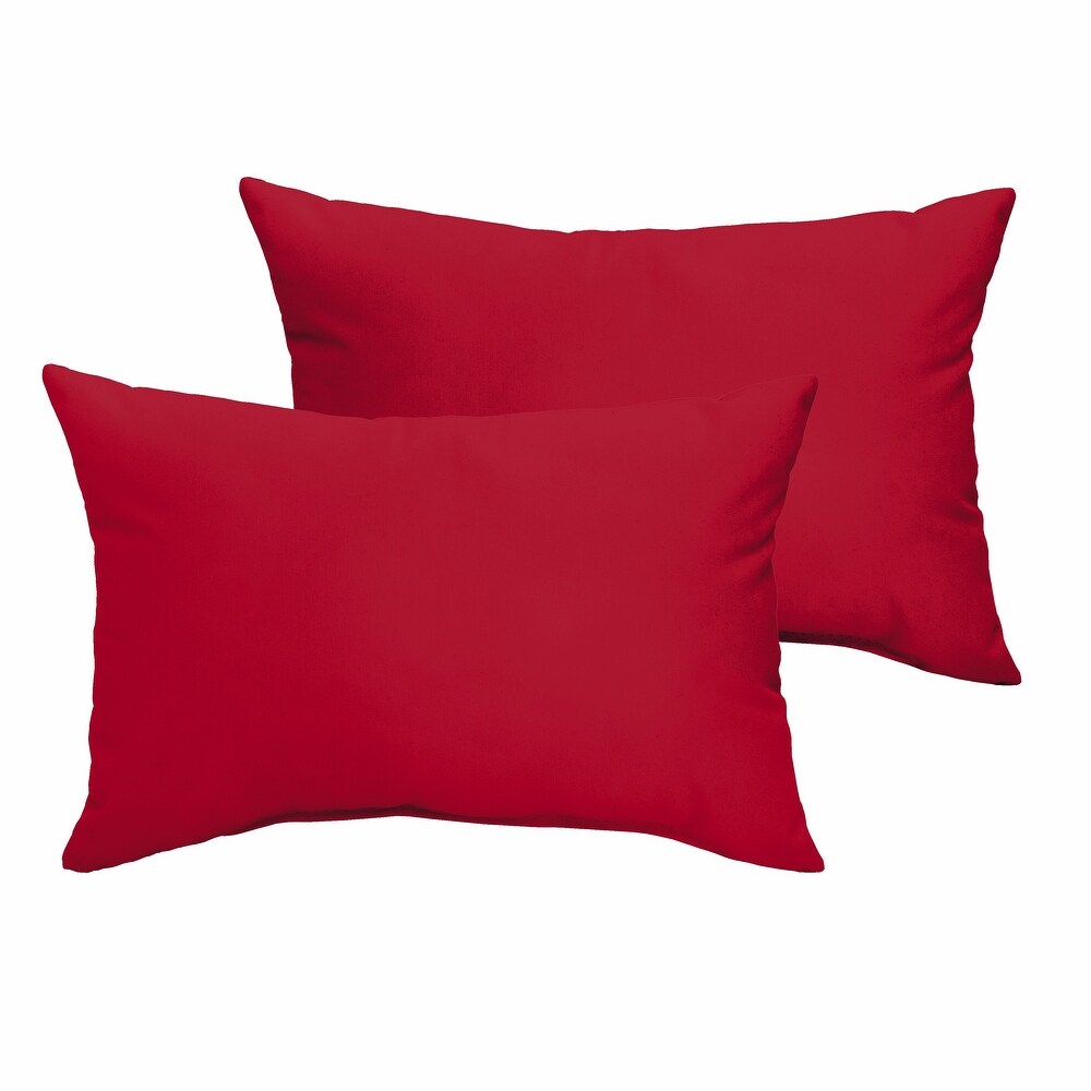 Westby Crimson Indoor/ Outdoor Lumbar Knife Edge Pillow Set