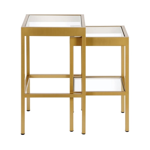 Alexis Metal/ Tempered Glass Nesting Tables