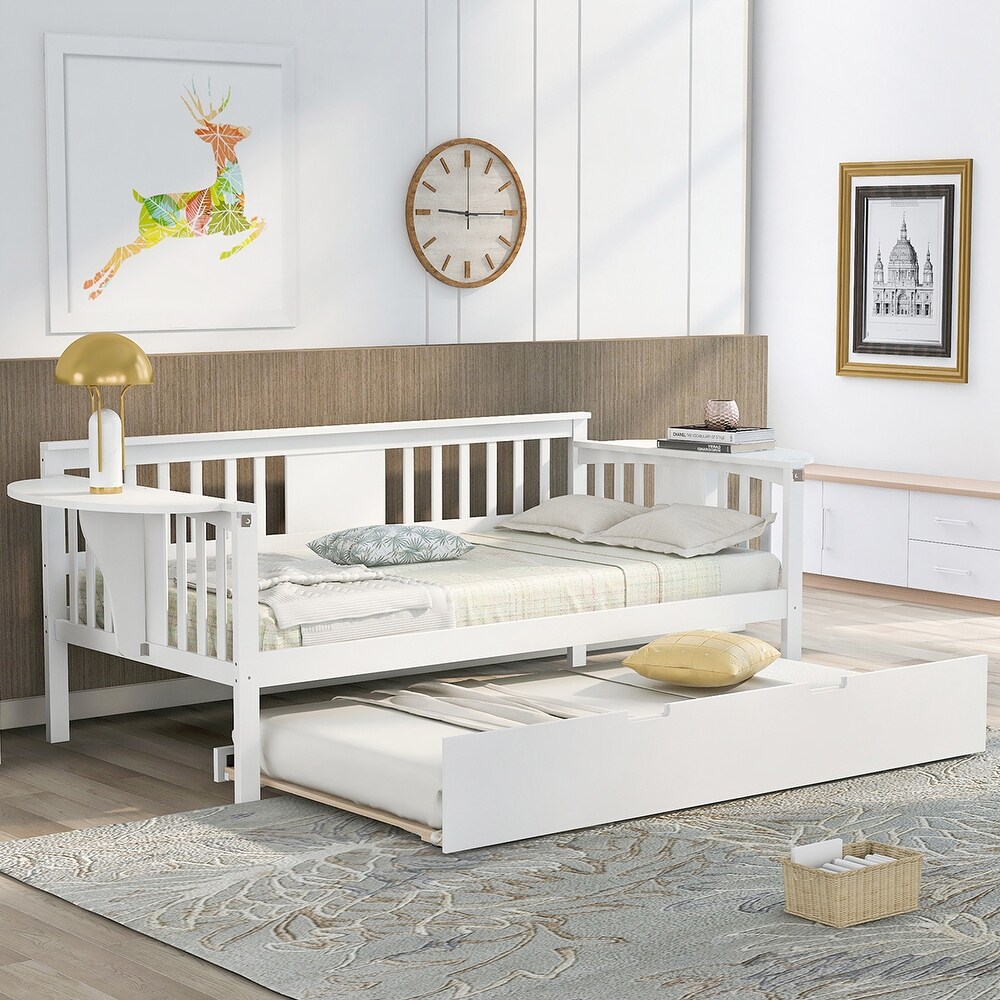 Merax Wooden Daybed with Twin Trundle Bed