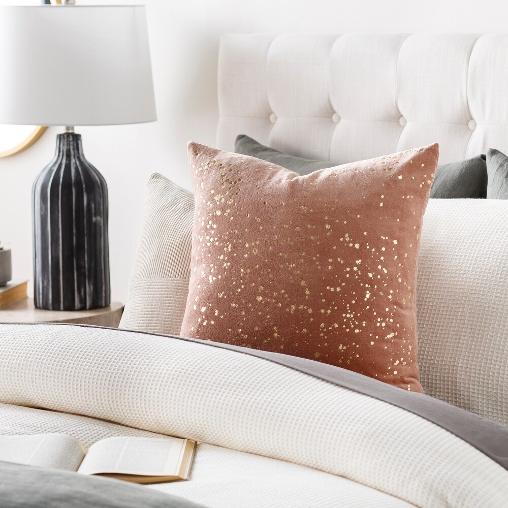 Alya Velvet Throw Pillow with Metallic Sparkles