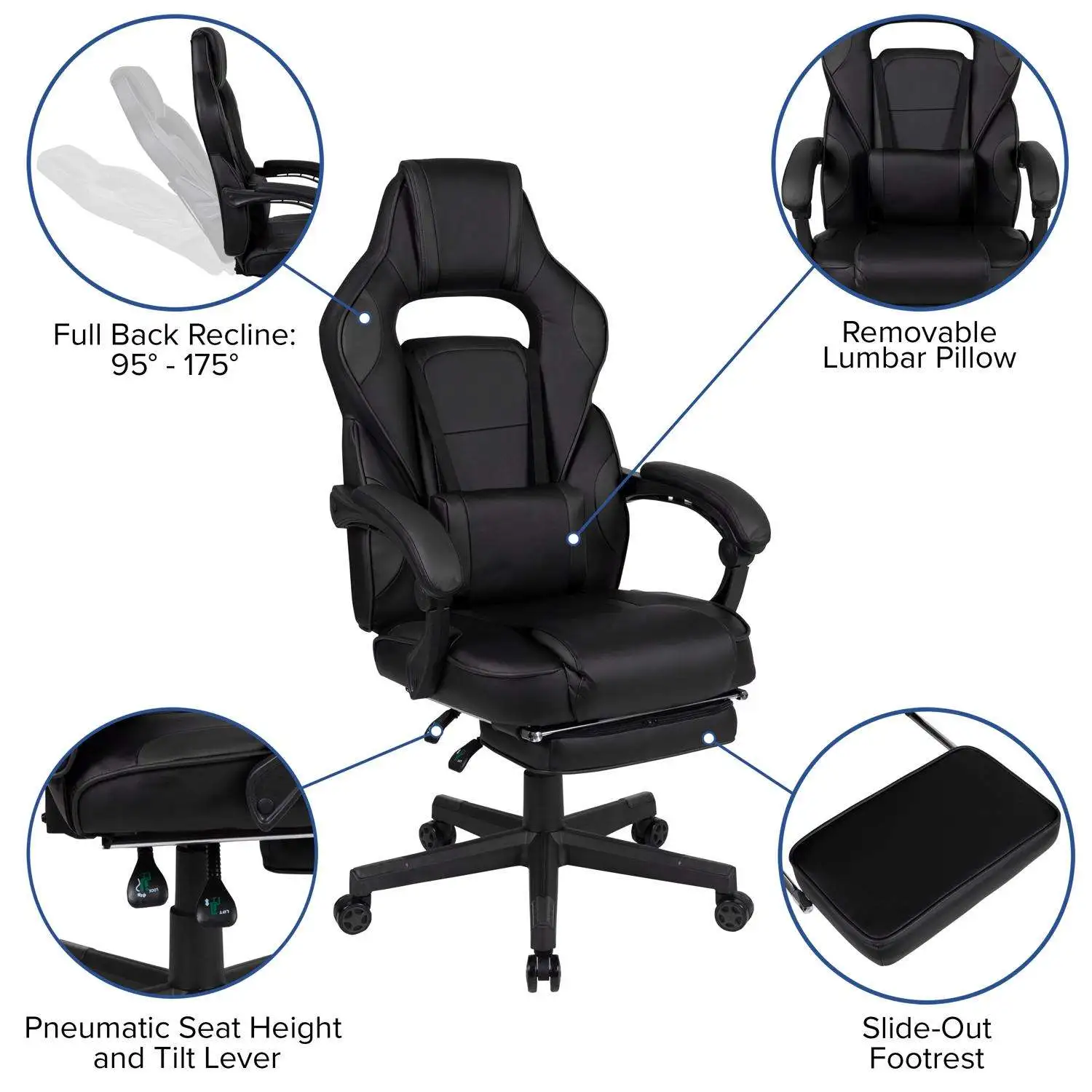 X40 Black Faux Leather Office Chair