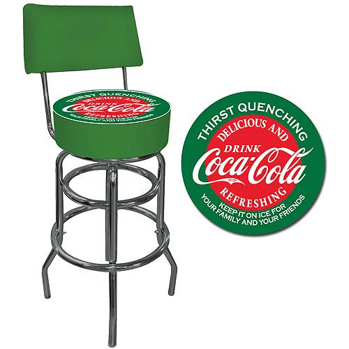 Trademark Red and Green CocaCola 40  Pub Stool with Back Chrome  Crowdfused