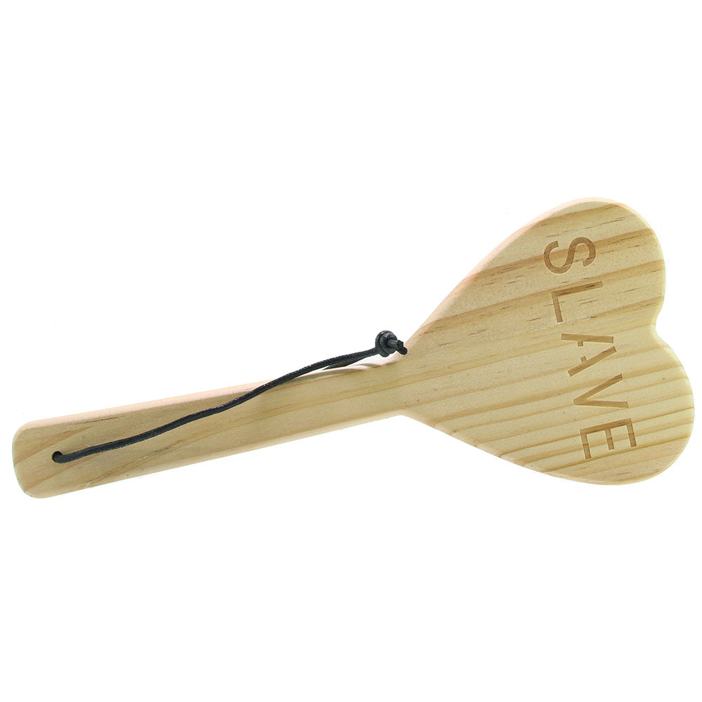 Heart Shaped Wood SLAVE Paddle