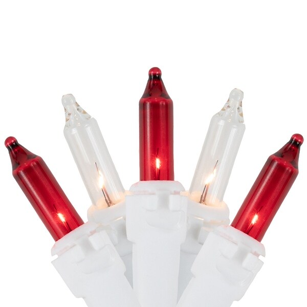 100ct Red and Clear Mini Icicle Christmas Lights