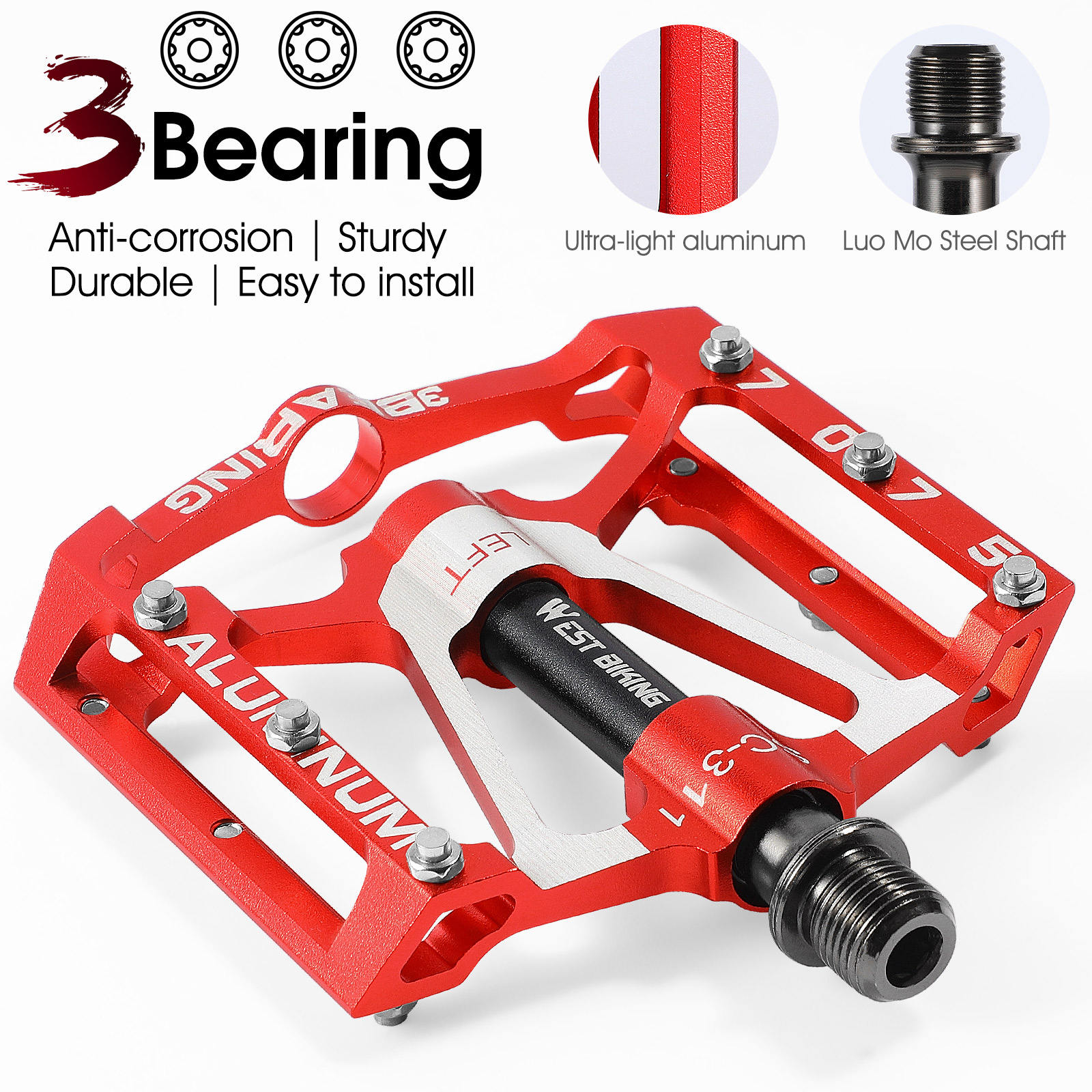 3 Bearings Bicycle Bike Pedals Ultralight Aluminium oy MTB Road Bike Pedals Flat Platform Bicicleta Cycling Parts