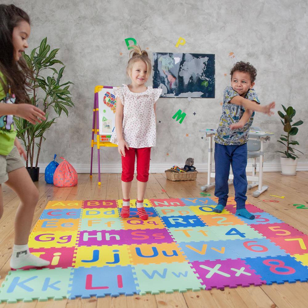 KC CUBS Multicolor 12 in. x 12 in. EVA Foam Exercise Children's Interlocking ABC Alphabet Puzzle Play Floor Mat (36 sq. ft.) EVA003