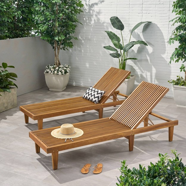 2pk Nadine Wooden Chaise Lounge Christopher Knight Home