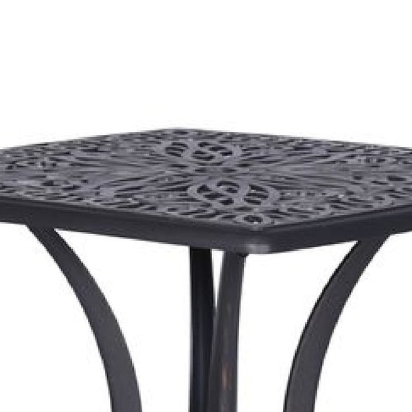 21 Inch Arbor Metal End Table with Curved Legs， Gunmetal Gray - 21.06 L X 21.06 W X 21.06 H