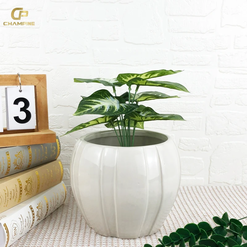 Garden supplies White Big Flower Planters Decorative Green Plant Flower Pots   Planters Ceramic for Home Decor