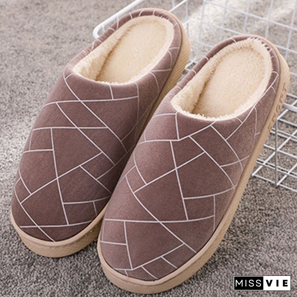 Women's Thicken Winter Cotton Slippers Indoor Household Comfortable Soft Home Non-Slip Warm Shoes