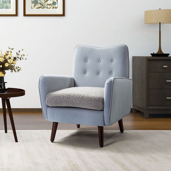 Epirus Upholstered Accent Armchair with Button Tufted Back by HULALA HOME