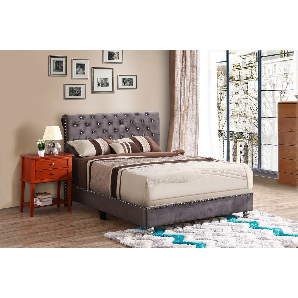 Maxx Tufted Upholstered Full Panel Bed