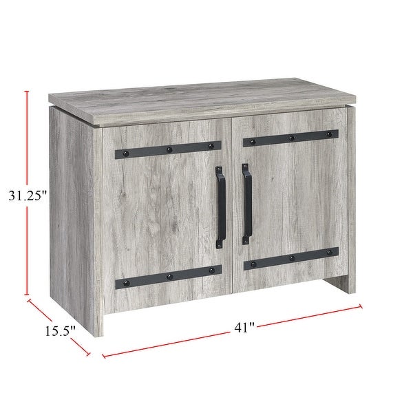 2 Doors Accent Cabinet In Grey Driftwood