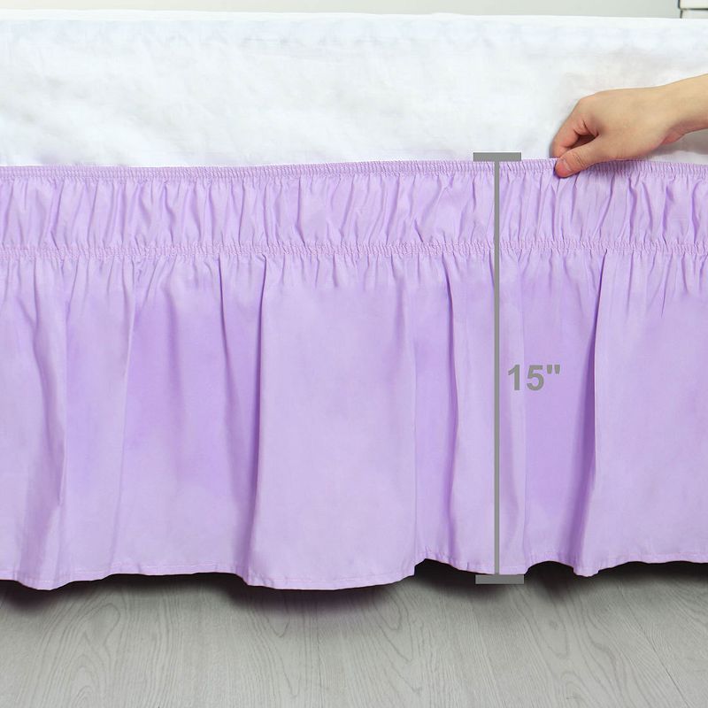 Base Valance Sheet Polyester Wrap Around Dust Ruffle 15 Drop Elastic Bedding Full 54 x 75