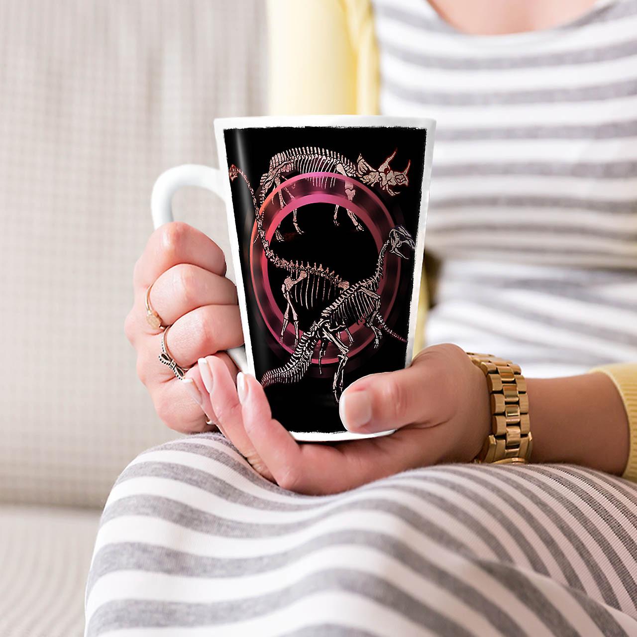 Dinosaur Skeleton NEW White Tea Coffee Ceramic Latte Mug 17 oz | Wellcoda