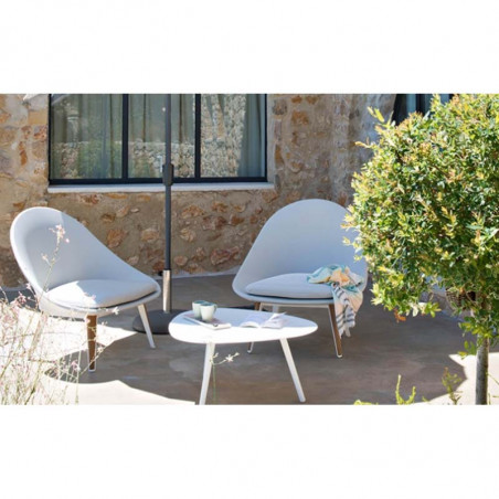 Table basse de jardin Vanity Vlaemynck， table salon de jardin blanc