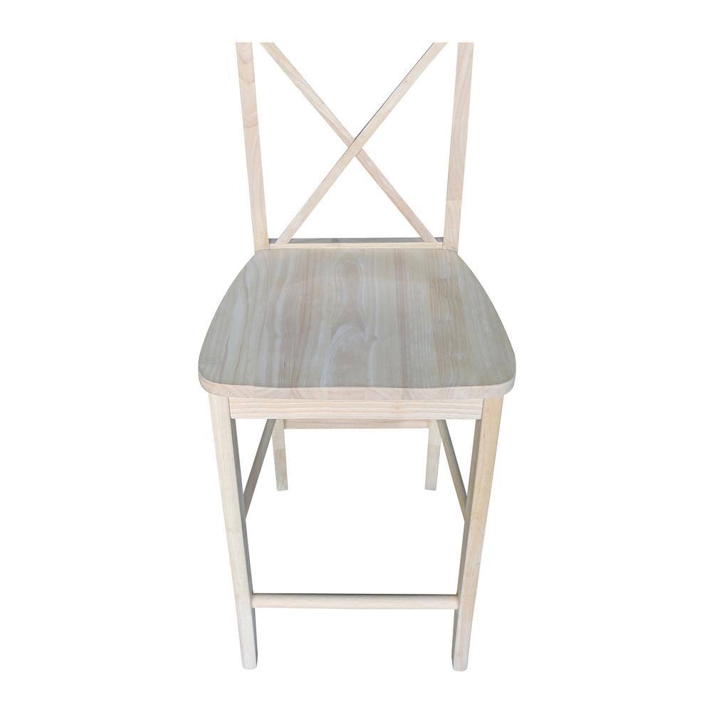 International Concepts 24 in. Unfinished Wood Bar Stool S-6132