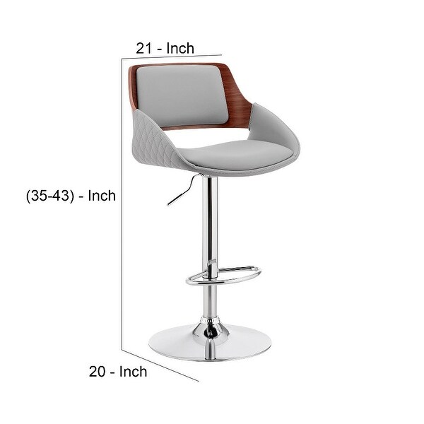 Adjustable Faux Leather Swivel Bar Stool