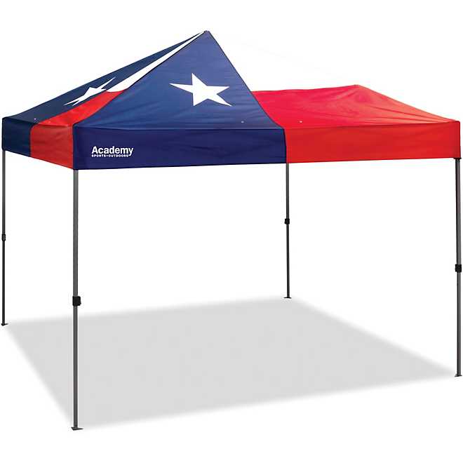 Academy Sports + Outdoors 10 ft x 10 ft One Push Straight Leg Texas Flag State Canopy