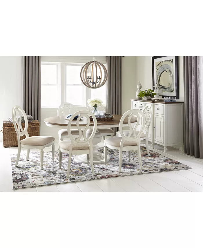 Furniture Sag Harbor Round Dining Furniture 5-Pc. Set (Expandable Round Dining Pedestal Table and 4 Side Chairs)