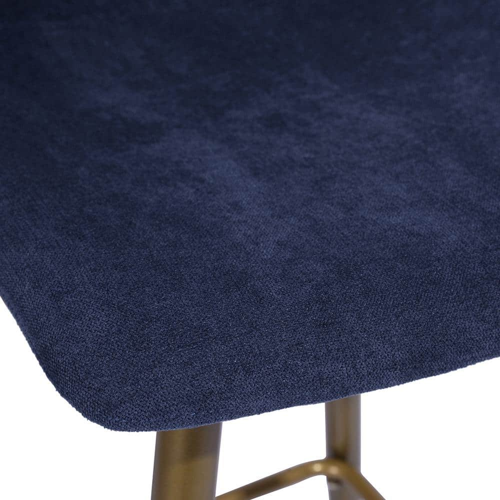 Homy Casa Scargill 26 in. Blue Upholstered Metal Frame Counter Stool with Fabric Seat(Set of 2) SCARGILL COUNTER BAR DARK BLUE